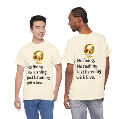 Listening With Love — Retro Headphone Glow Unisex Tee