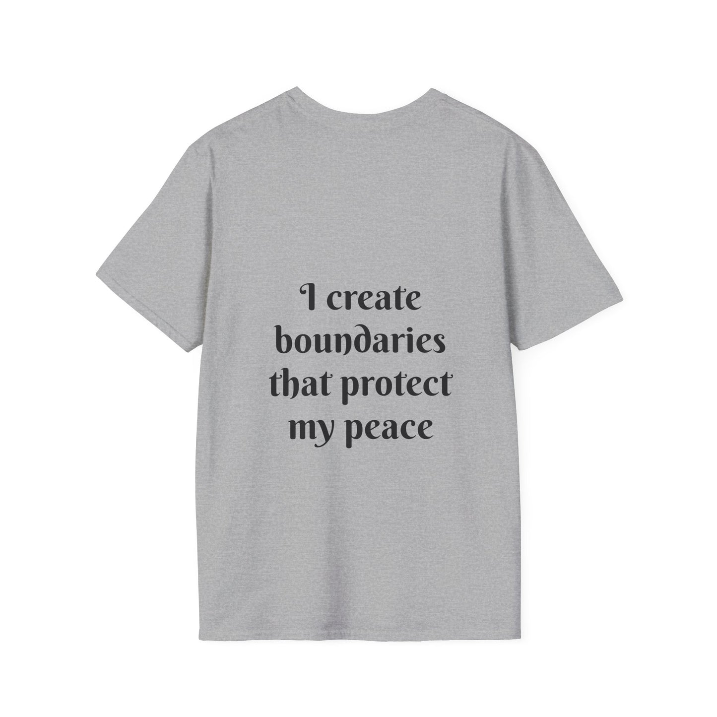 "I Create Boundaries That Protect My Peace" — Unisex Softstyle T‑Shirt