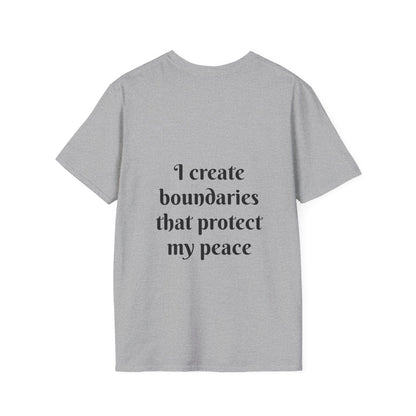 "I Create Boundaries That Protect My Peace" — Unisex Softstyle T‑Shirt