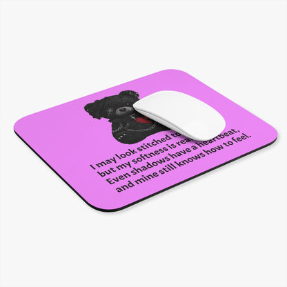 Stitched Softness — A Mouse Pad for Gentle Strength Pink