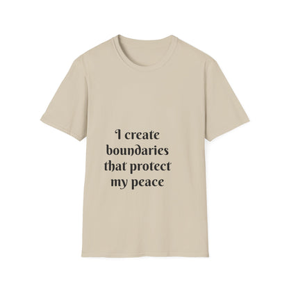 "I Create Boundaries That Protect My Peace" — Unisex Softstyle T‑Shirt