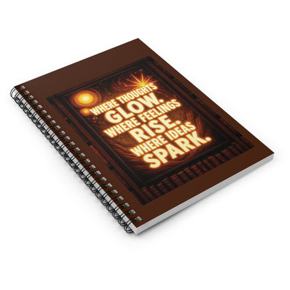 "Where Thoughts Glow" - Spiral Notebook