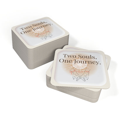 50 Pieces Romantic Coasters Set – Two Souls, One Journey | Wedding & Anniversary Gift