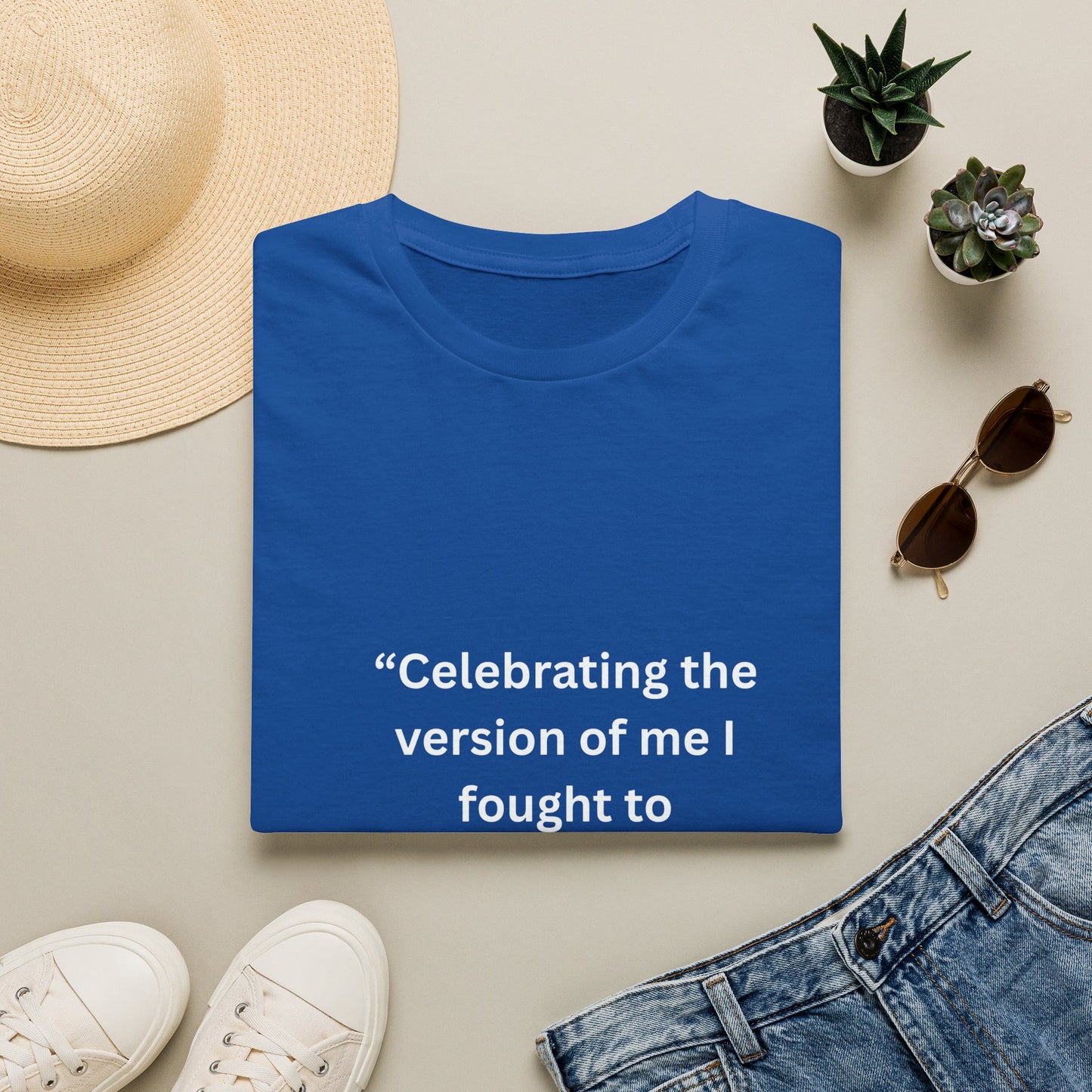 "Celebrating The Version of Me" — Empowered Woman Unisex Softstyle Tee (White Print)
