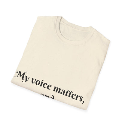 My Voice Matters, and I Use It with Confidence — Unisex Softstyle T‑Shirt