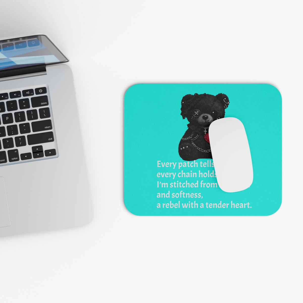 Built from Broken pieces— A Mouse Pad for Gentle Strength Teal