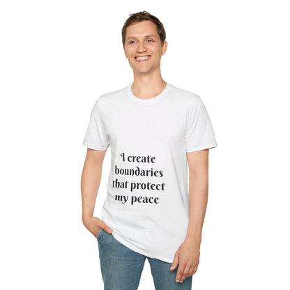"I Create Boundaries That Protect My Peace" — Unisex Softstyle T‑Shirt