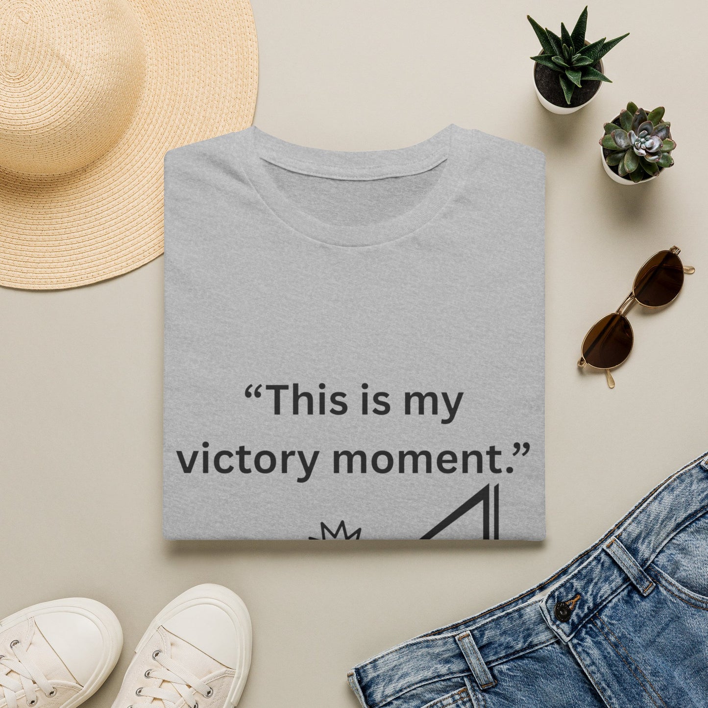 "This Is My Victory Moment" — Inspirational Unisex Tee (Black Print)