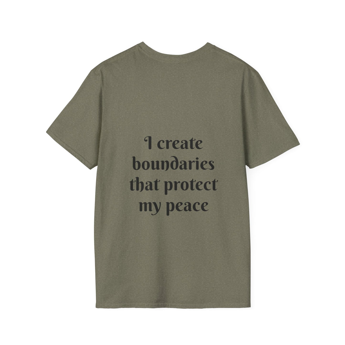 "I Create Boundaries That Protect My Peace" — Unisex Softstyle T‑Shirt