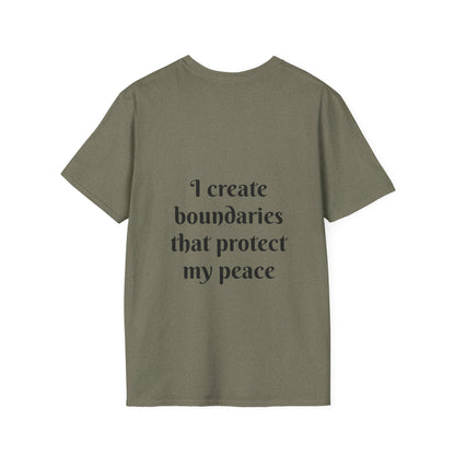 "I Create Boundaries That Protect My Peace" — Unisex Softstyle T‑Shirt