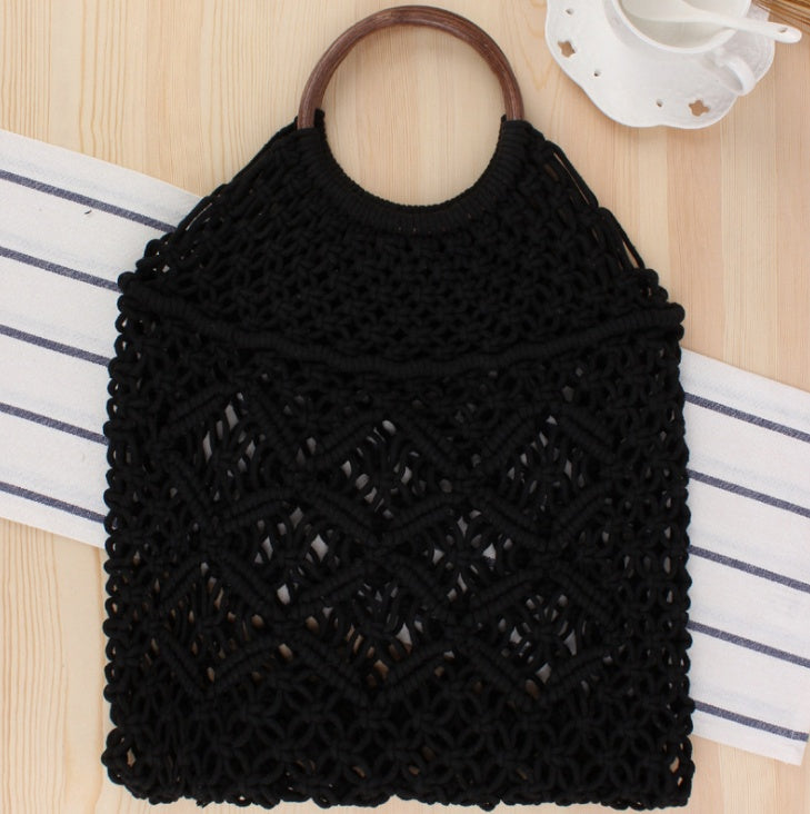 Vintage Chic Macrame Net Handbag