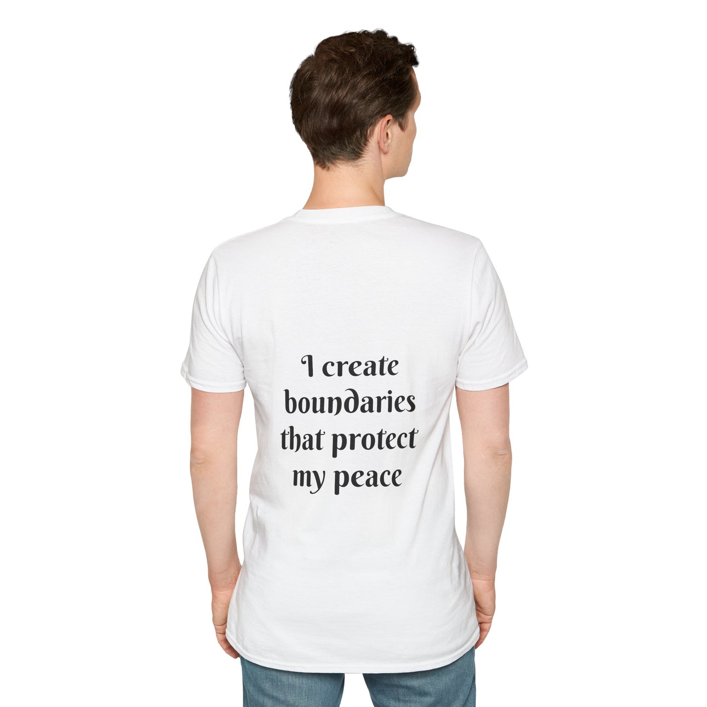 "I Create Boundaries That Protect My Peace" — Unisex Softstyle T‑Shirt