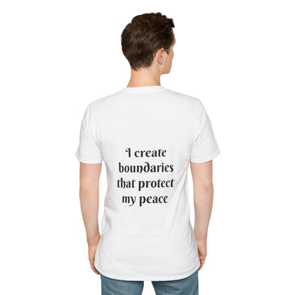 "I Create Boundaries That Protect My Peace" — Unisex Softstyle T‑Shirt