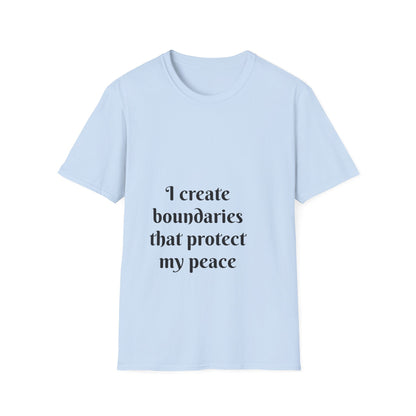 "I Create Boundaries That Protect My Peace" — Unisex Softstyle T‑Shirt