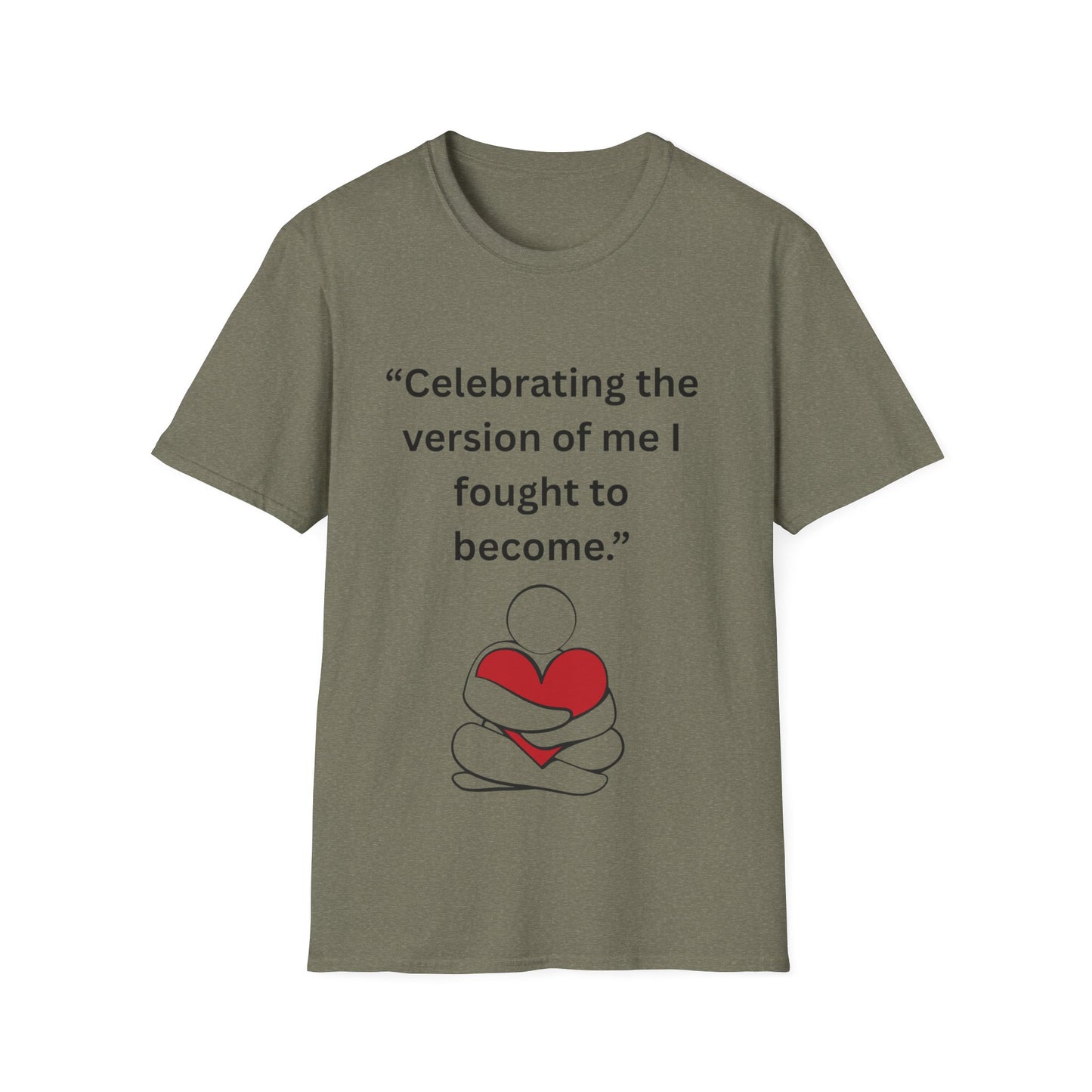 "Celebrating The Version of Me" — Self-Love Heart Unisex Softstyle Tee