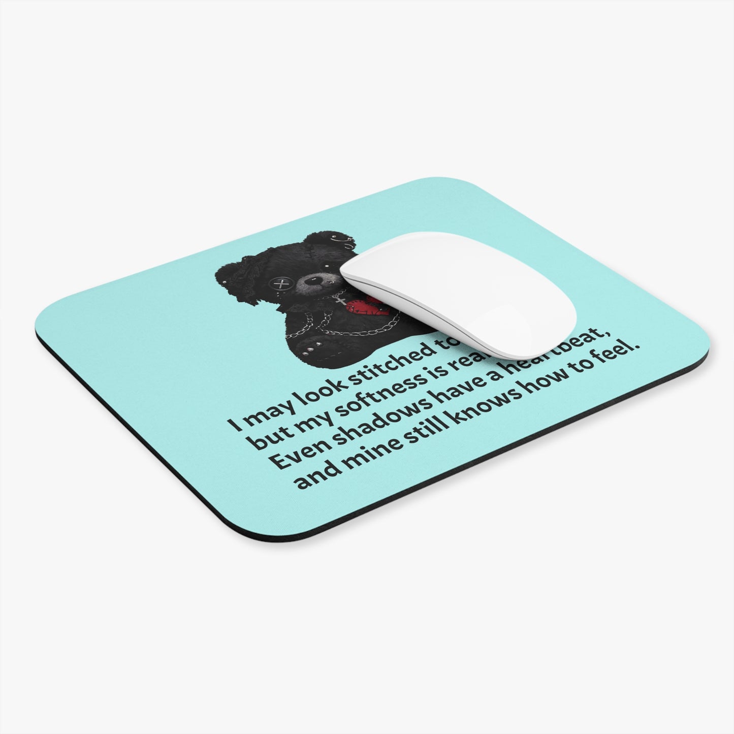 Stitched Softness — A Mouse Pad for Gentle Strength Light Blue