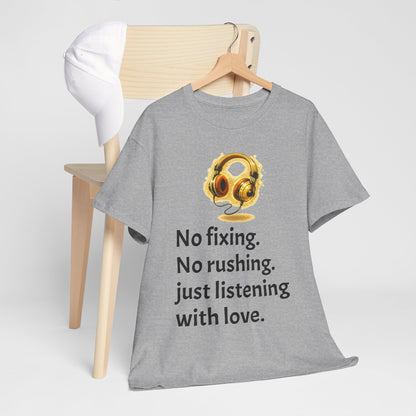 Listening With Love — Retro Headphone Glow Unisex Tee