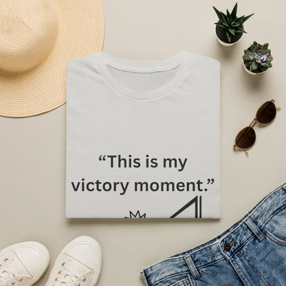 "This Is My Victory Moment" — Inspirational Unisex Tee (Black Print)
