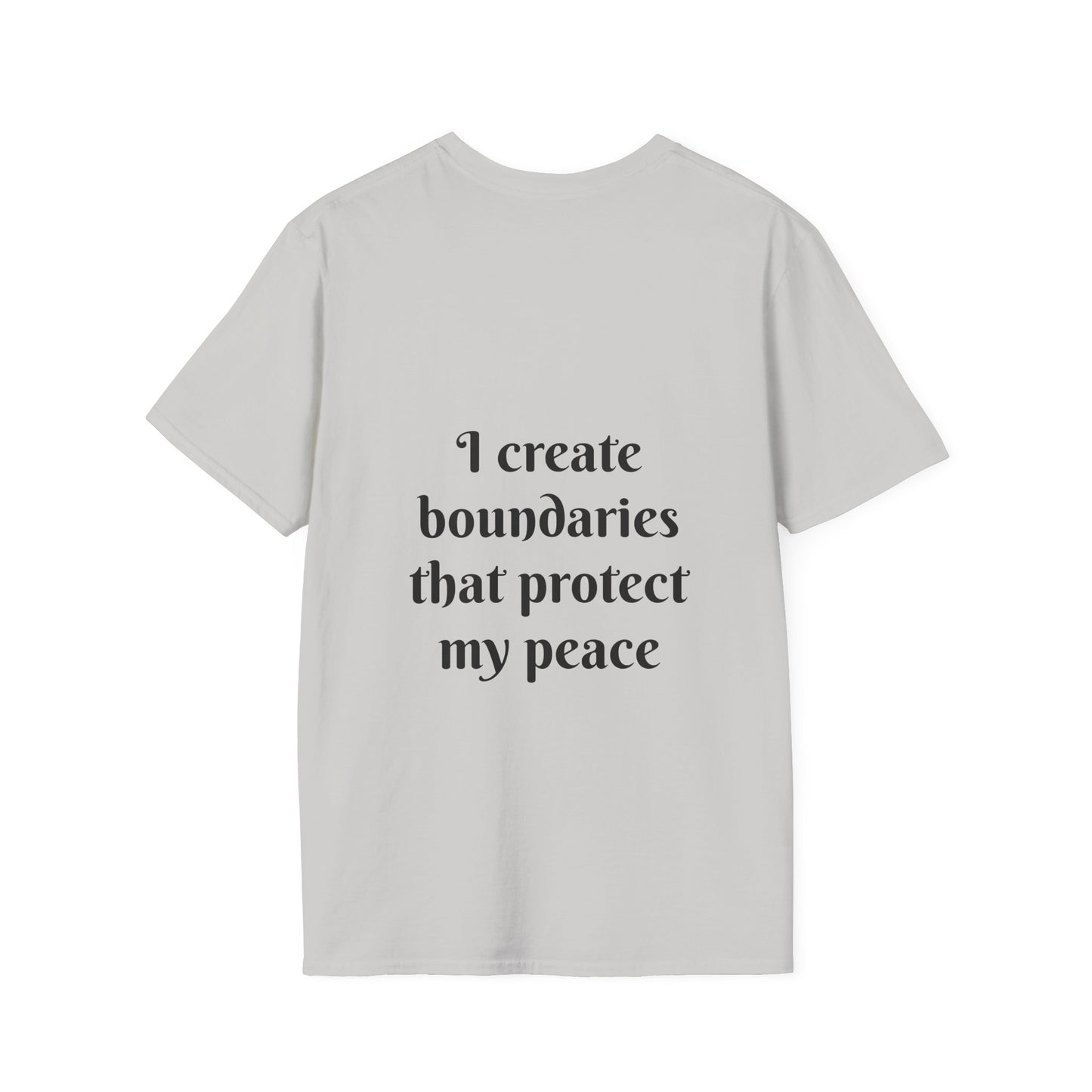 "I Create Boundaries That Protect My Peace" — Unisex Softstyle T‑Shirt