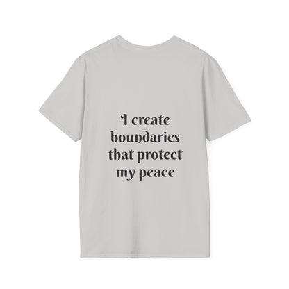 "I Create Boundaries That Protect My Peace" — Unisex Softstyle T‑Shirt