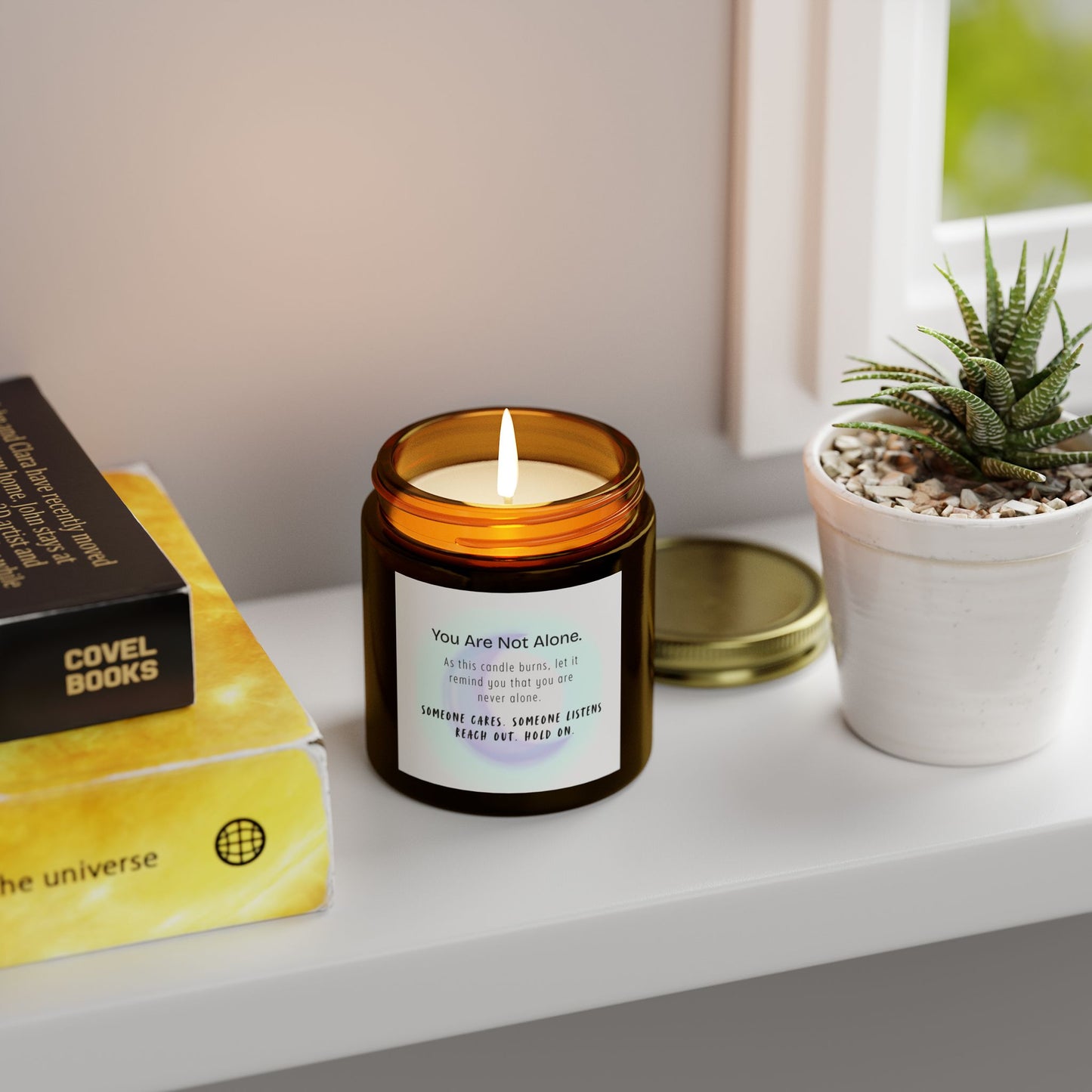 You Are Not Alone Eco-Friendly Scented Candle – Coconut Apricot Wax