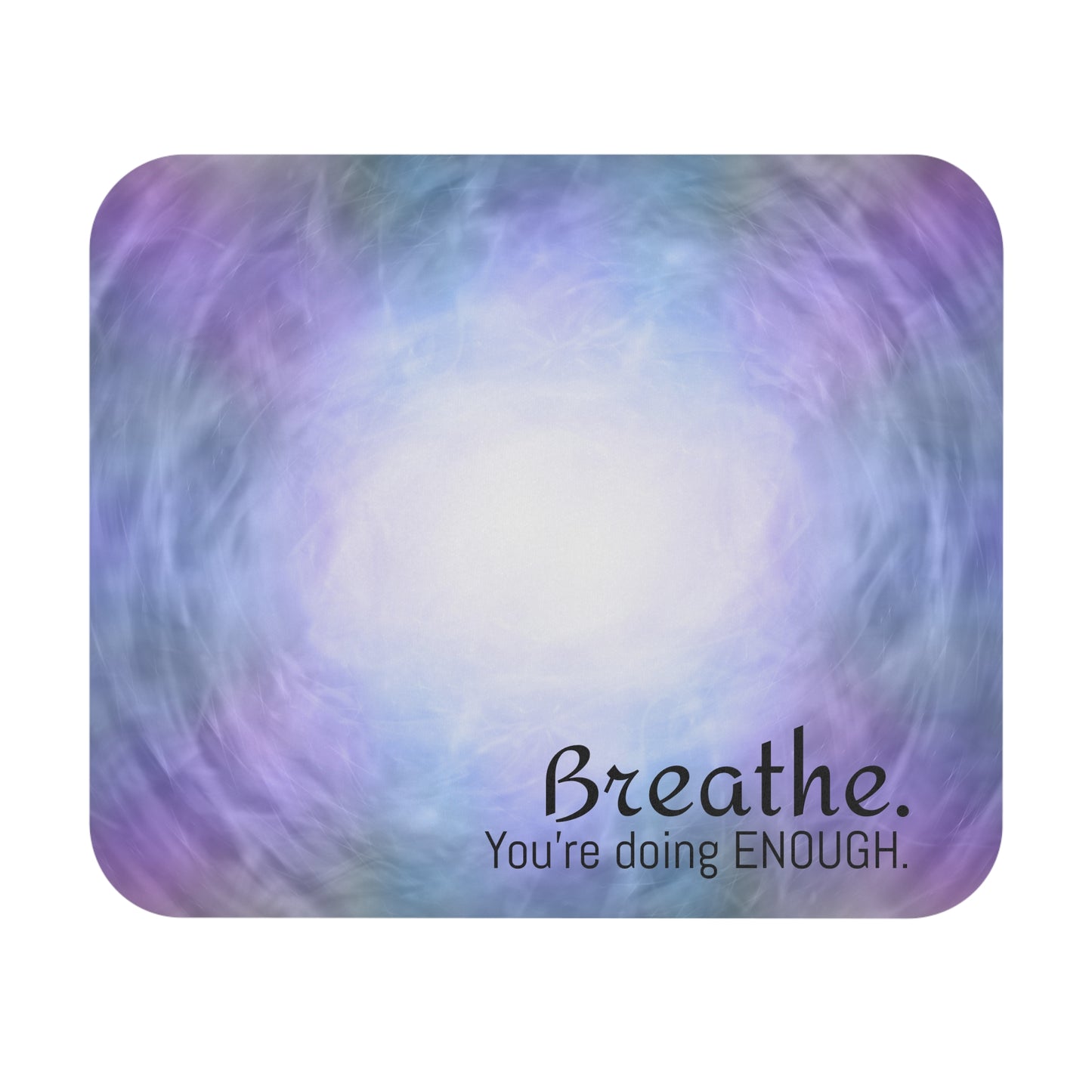 Colorful swirling design with motivational text on a white background
