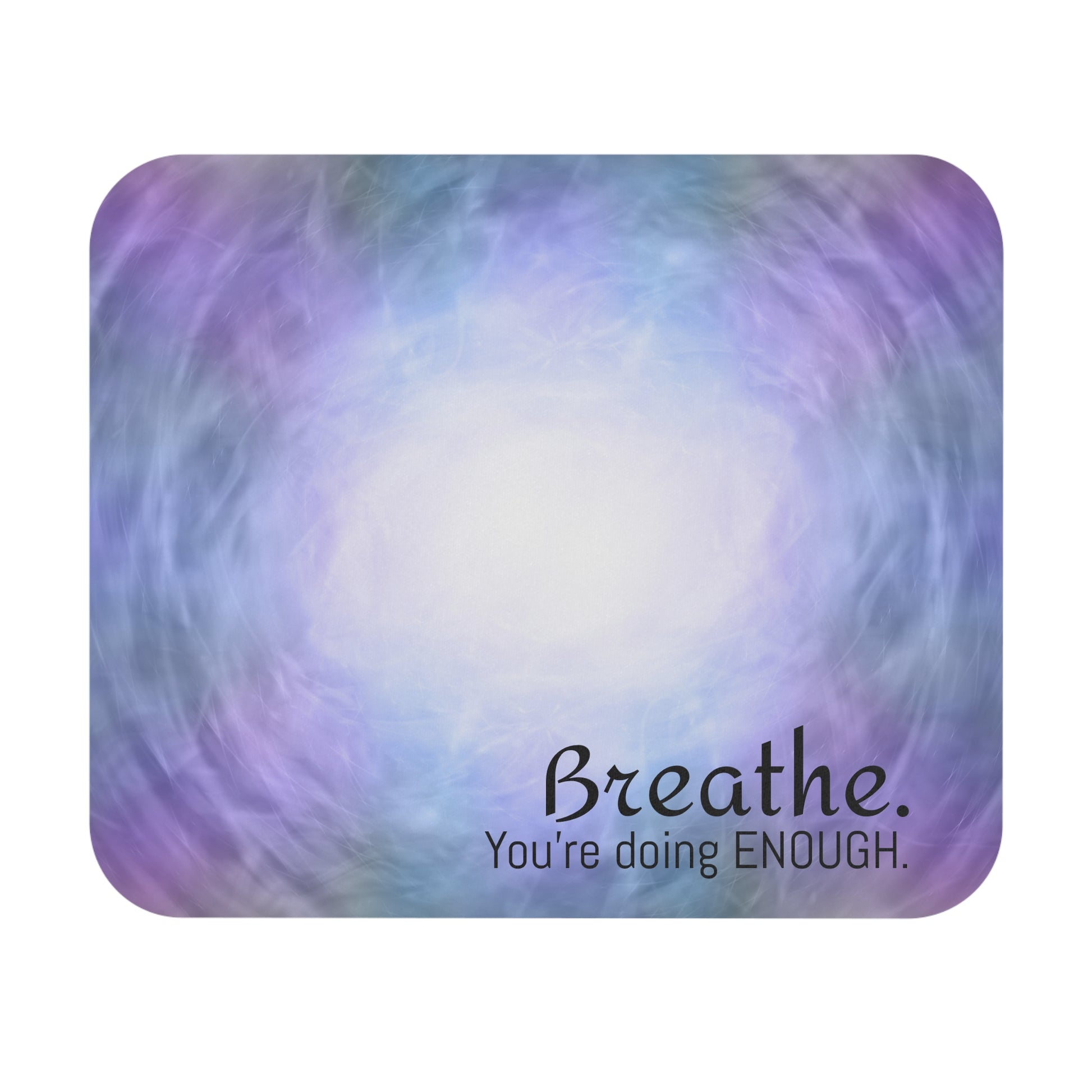 Colorful swirling design with motivational text on a white background