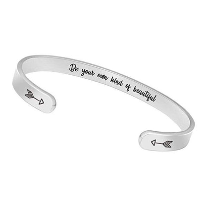 Motivational C-Shaped Titanium Steel Bracelet