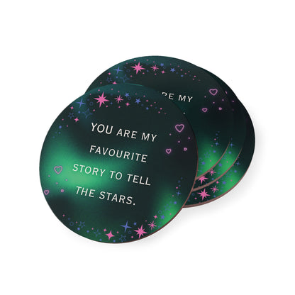 You Are My Favourite Story To Tell The Stars Coaster – Romantic Drink Coaster for Couples & Home Decor