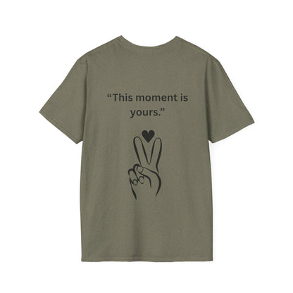 "This Moment Is Yours" — Peace & Heart Unisex Softstyle Tee (Black Print)