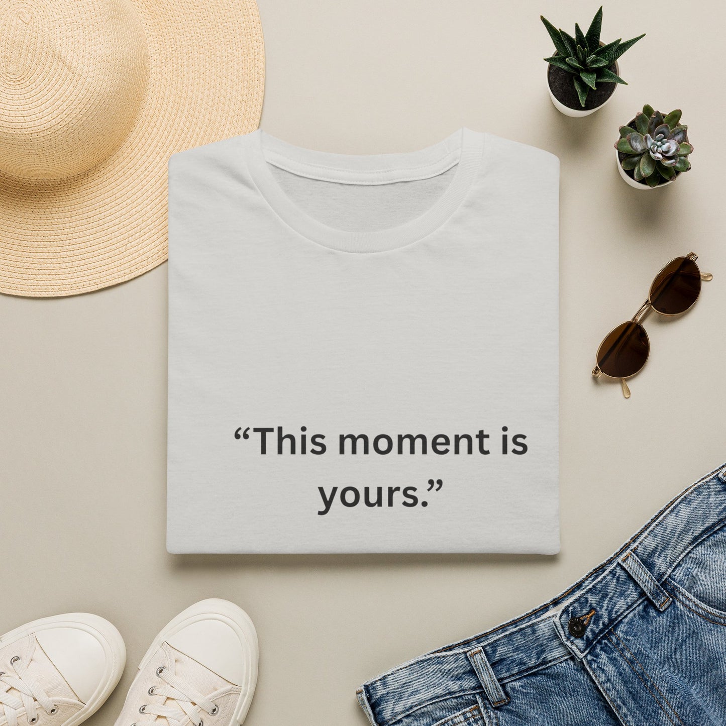 "This Moment Is Yours" — Heart Hands Unisex Softstyle Tee (Black Print)