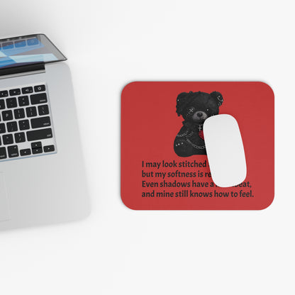 Stitched Softness — A Mouse Pad for Gentle Strength Red