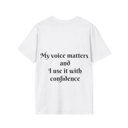 My Voice Matters, and I Use It with Confidence — Unisex Softstyle T‑Shirt