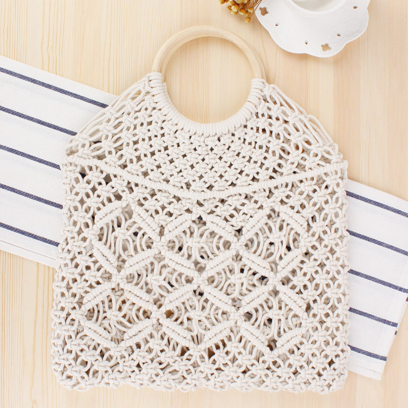 Vintage Chic Macrame Net Handbag