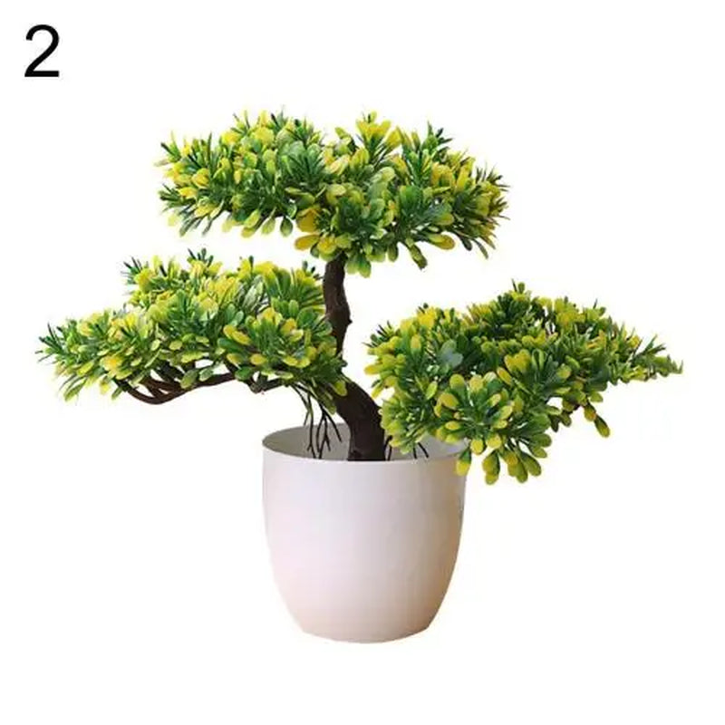 Artificial Pine Bonsai Tree in Small Pot for Home and Hotel Garden Decoration