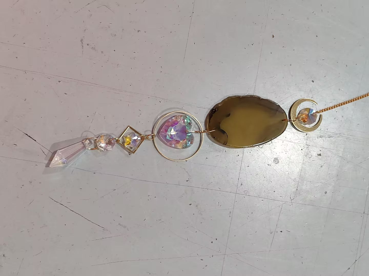 Agate Raw Stone Crystal Sun Catcher Rainbow Manufacture Hanging Window Vehicle Pendant Prism Ball