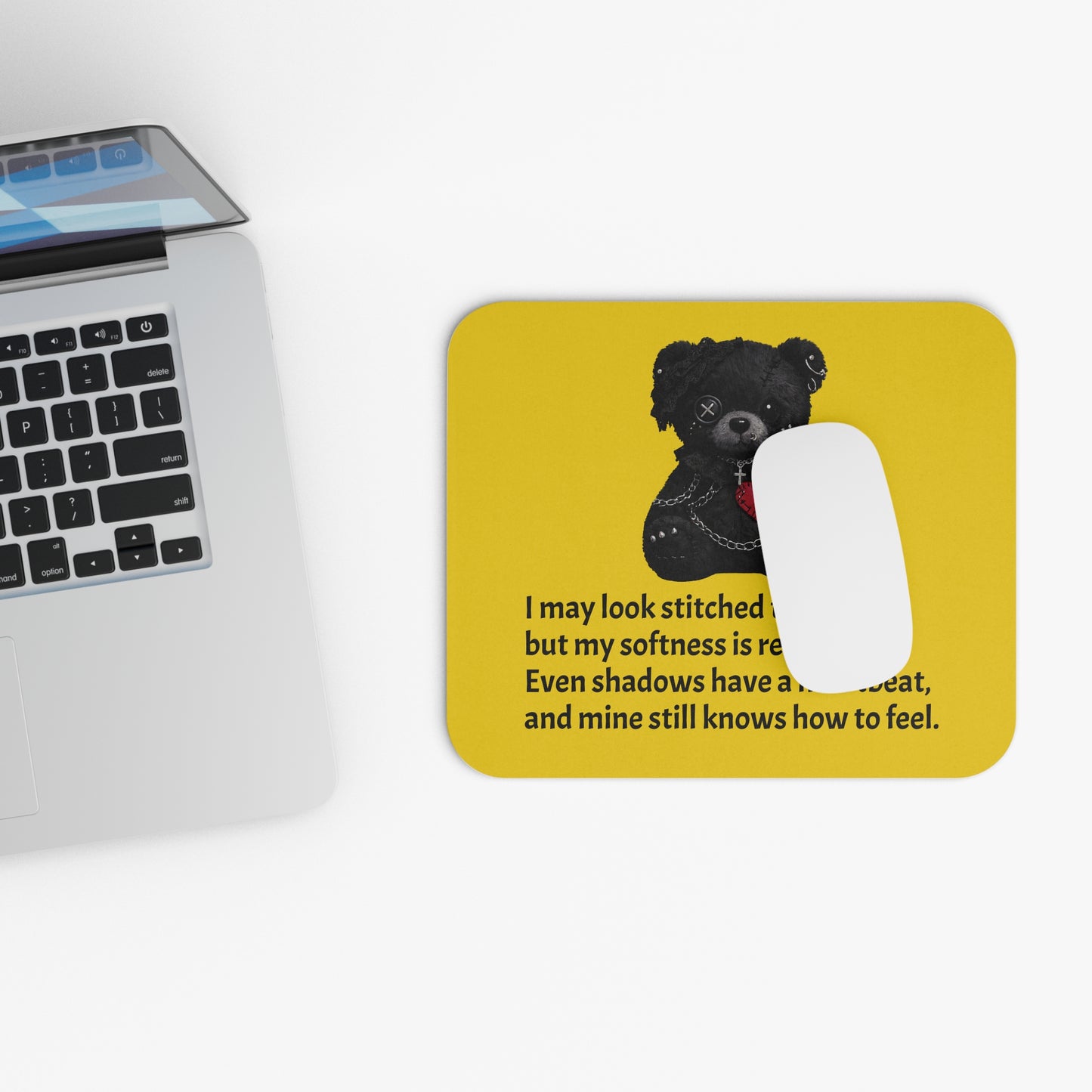 Stitched Softness — A Mouse Pad for Gentle Strength Yellow