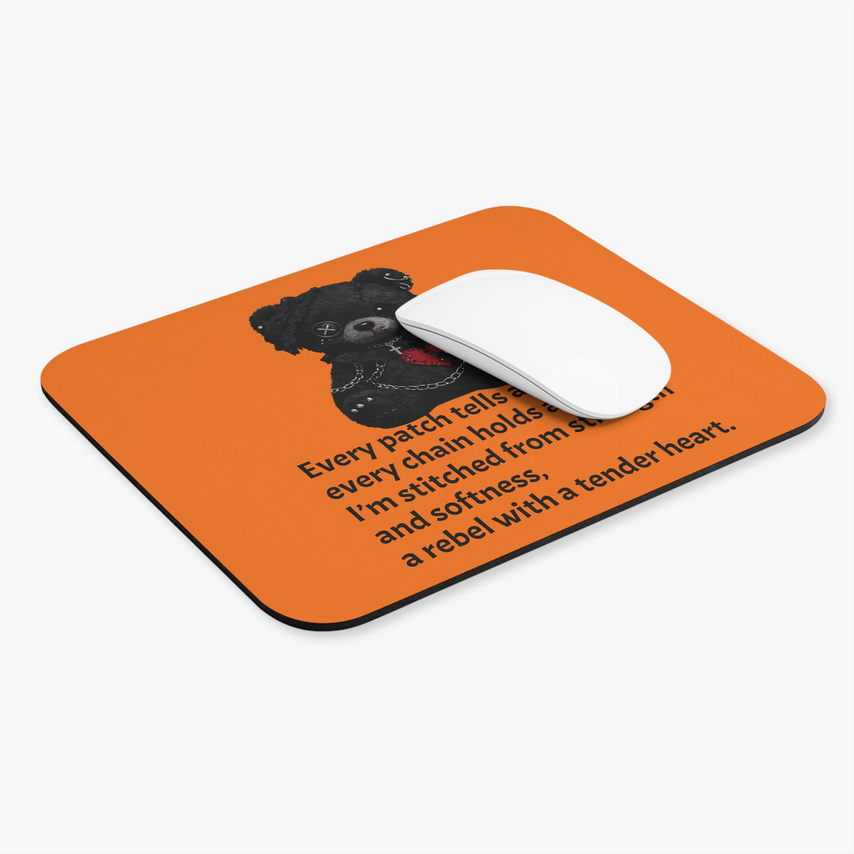 Built from Broken pieces— A Mouse Pad for Gentle Strength Orange