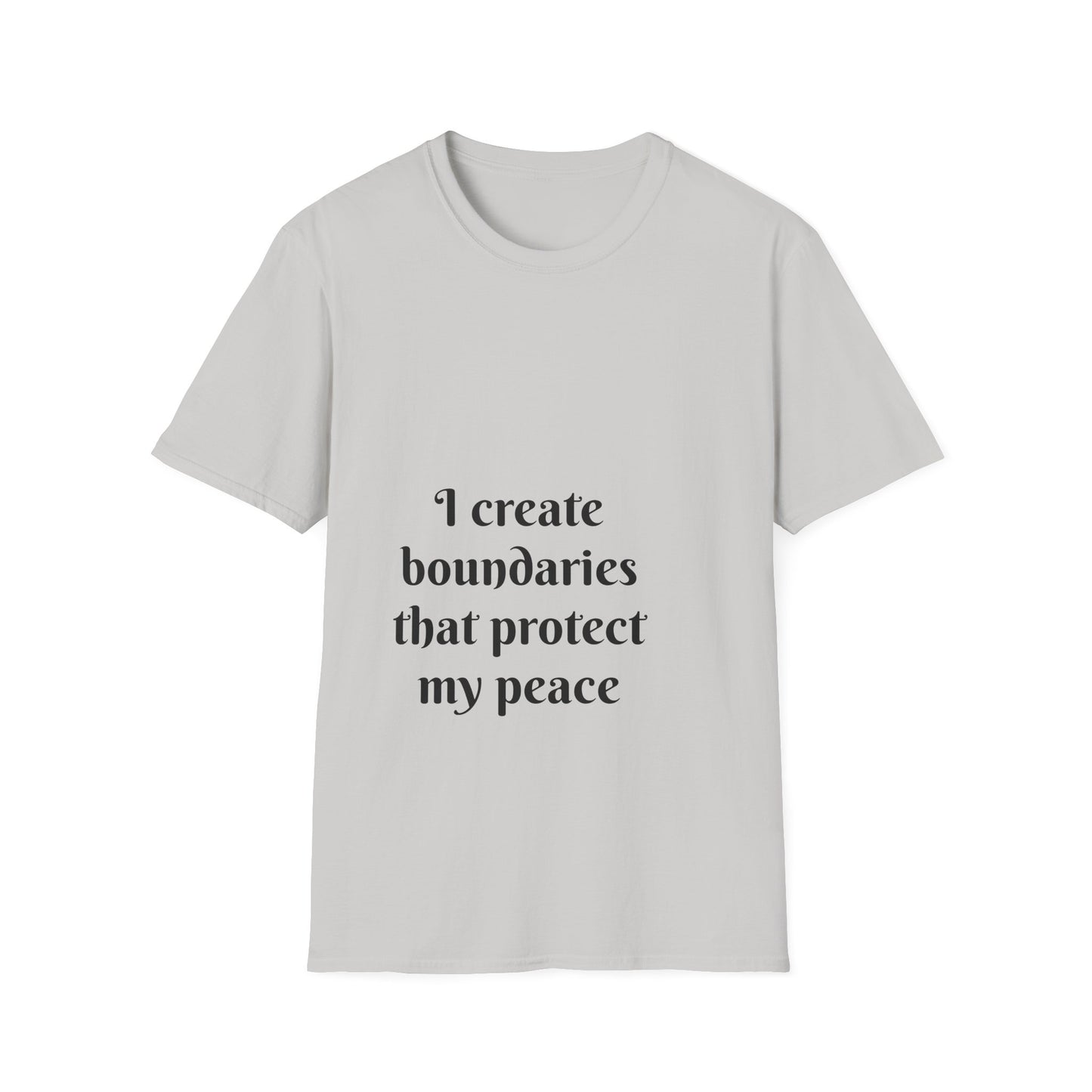 "I Create Boundaries That Protect My Peace" — Unisex Softstyle T‑Shirt