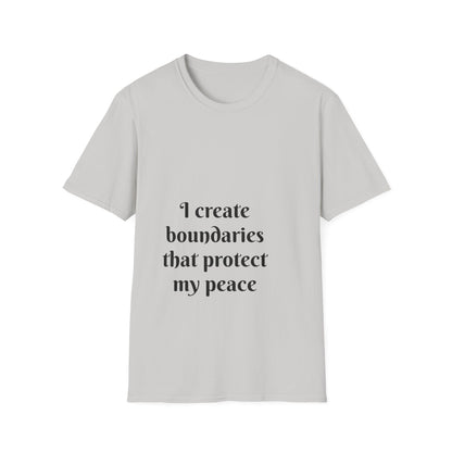 "I Create Boundaries That Protect My Peace" — Unisex Softstyle T‑Shirt