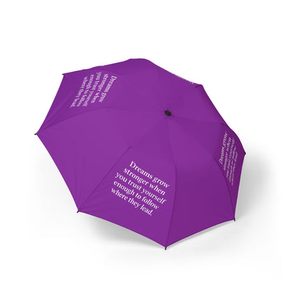 "Dreams Grow Stronger" — Purple Semi-Automatic Foldable Umbrella