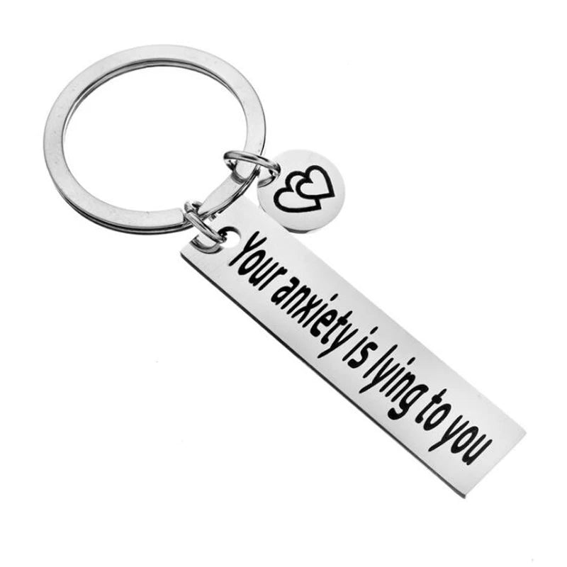 "Mindfulness Keychain for Anxiety Relief and Self Care, Mental Health Gift"