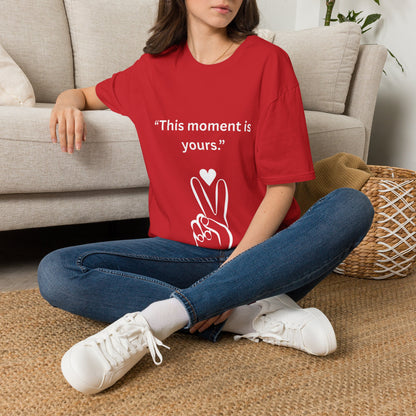 "This Moment Is Yours" — Peace & Heart Unisex Softstyle Tee (White Print)