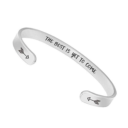 Motivational C-Shaped Titanium Steel Bracelet