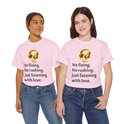 Listening With Love — Retro Headphone Glow Unisex Tee
