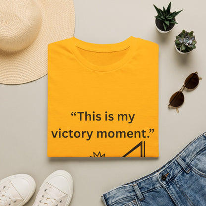 "This Is My Victory Moment" — Inspirational Unisex Tee (Black Print)