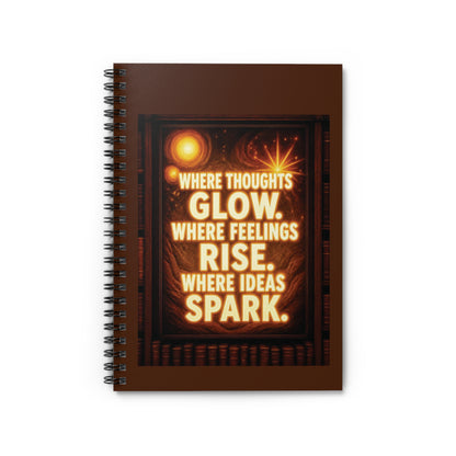 "Where Thoughts Glow" - Spiral Notebook