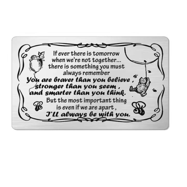 Stainless Steel Wallet Card Postcard Family to MY GRANDSON GRANDDAUGHTER Friend SISTER Niece Aunt Couple Christmas Gift Trendy