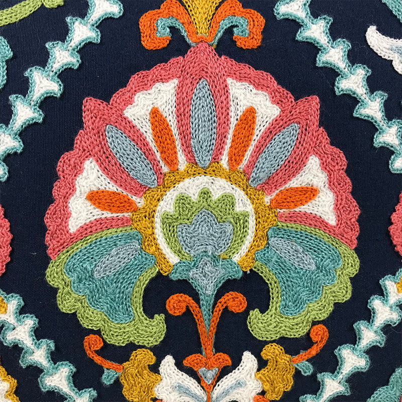 Embroidered Fringe Boho Pillowcase – Vintage Cotton Cushion Cover