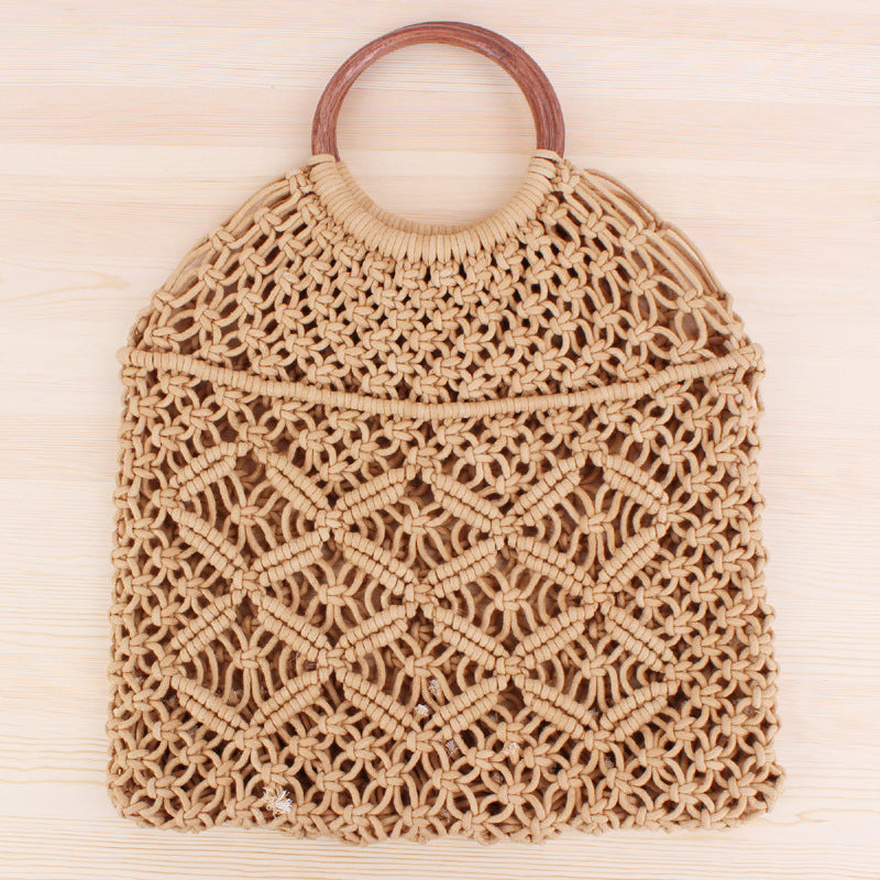 Vintage Chic Macrame Net Handbag